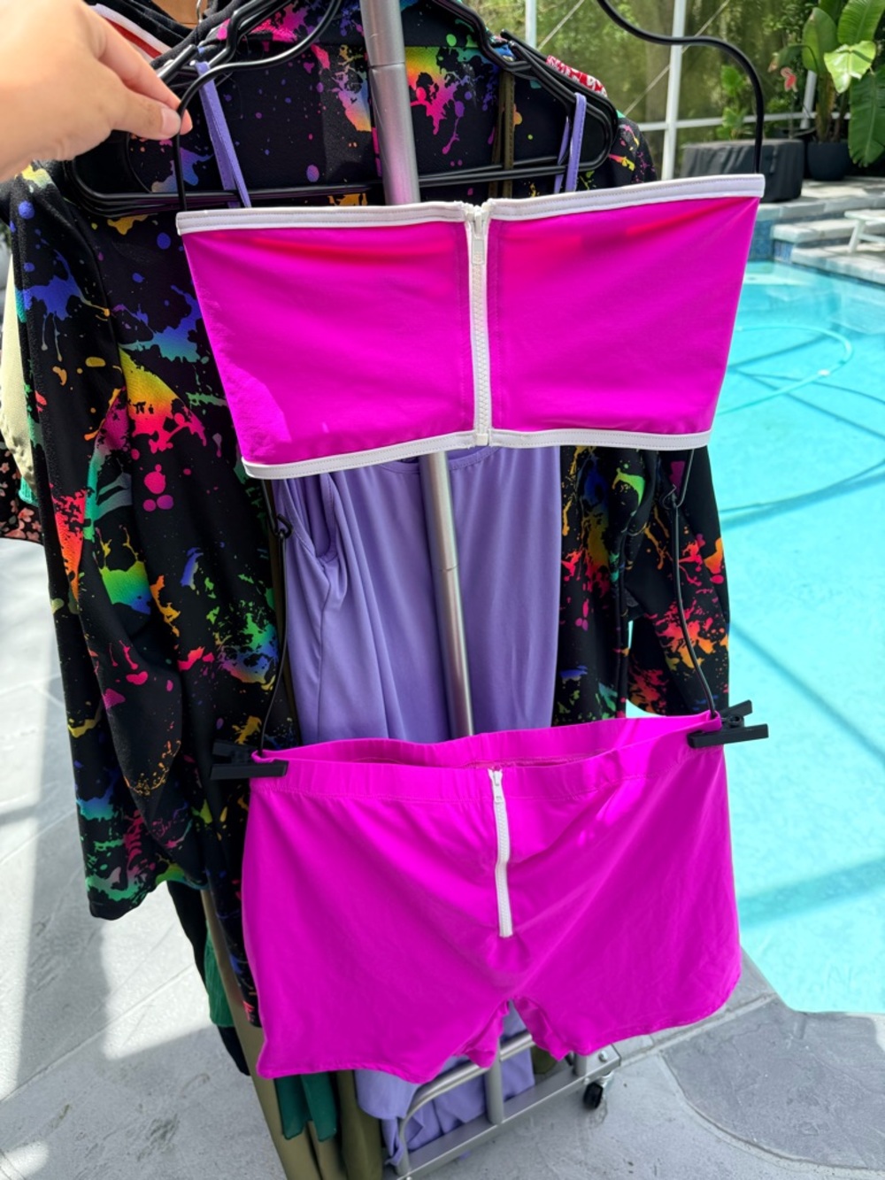 SKIMS Pink Set 3X Bandeau Top Shorts Matching Lounge Swim Barbiecore